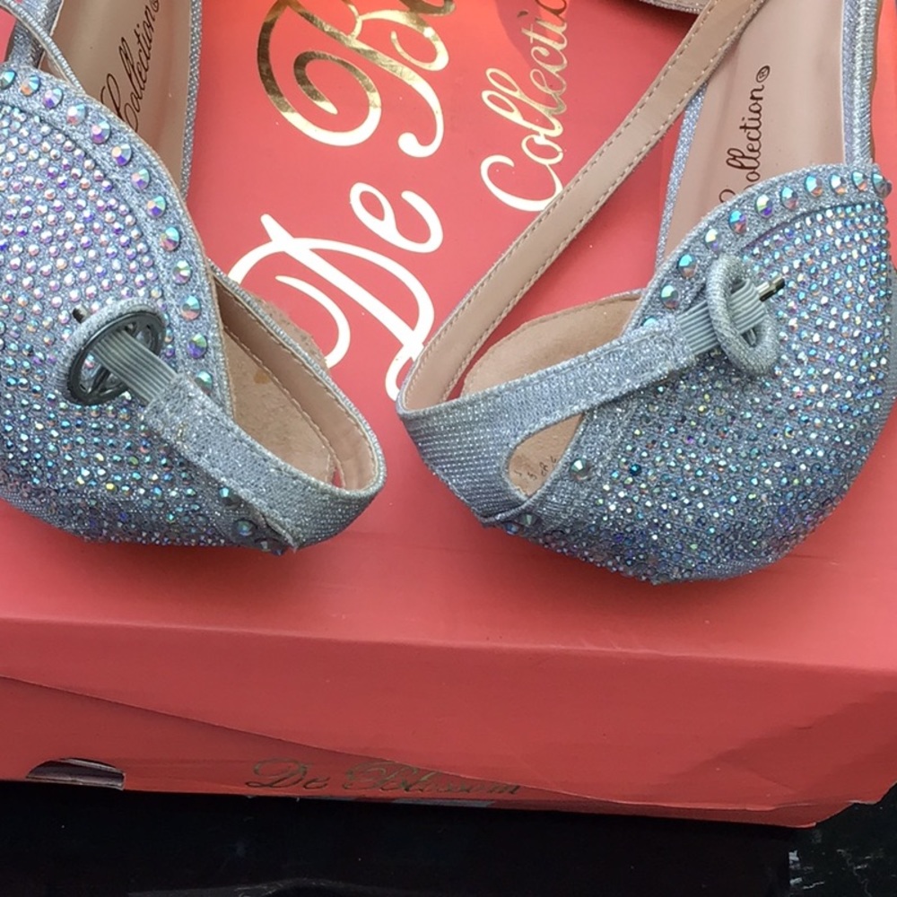 Silver Rhinestone Heels Shoesweddingpromgraduation - image 8